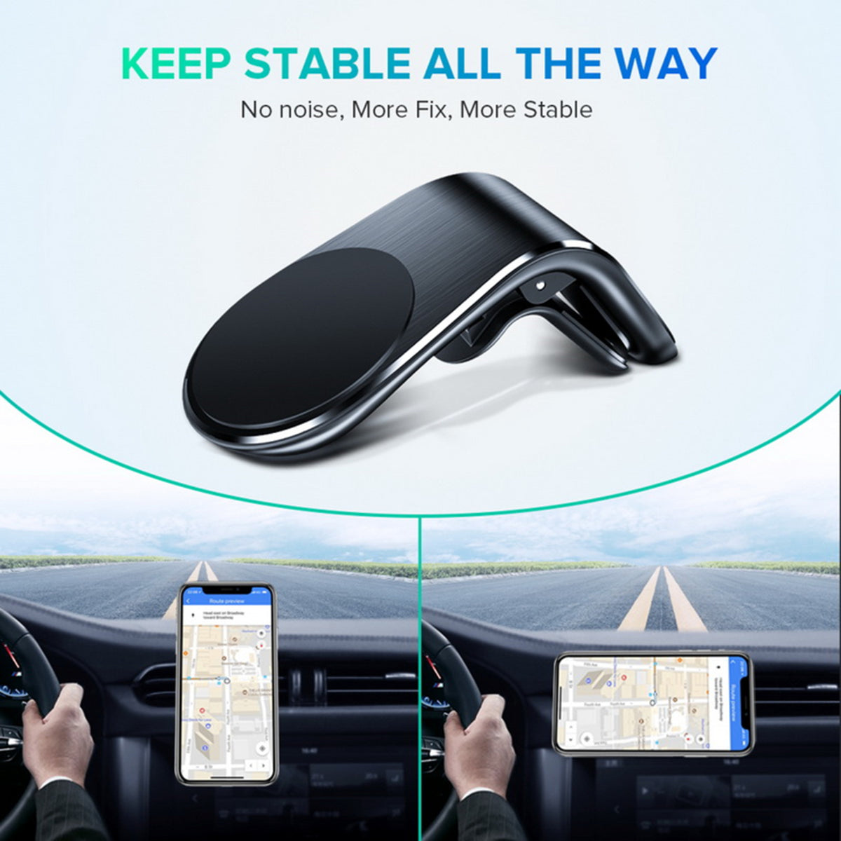 L-shaped Universal Magnetic Vent Car Phone Holder
